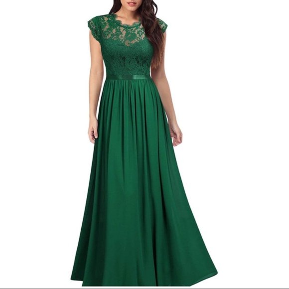 Miusol Emerald Winter Green Maxi Dress Medium - Picture 1 of 8